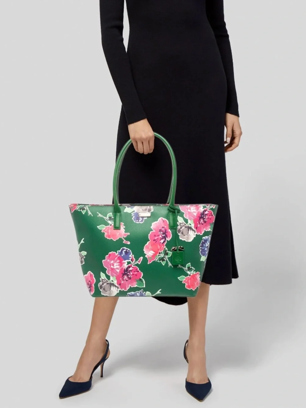 Kate Spade Brightwater Drive Jules Spring Bloom Floral tote handbag Green